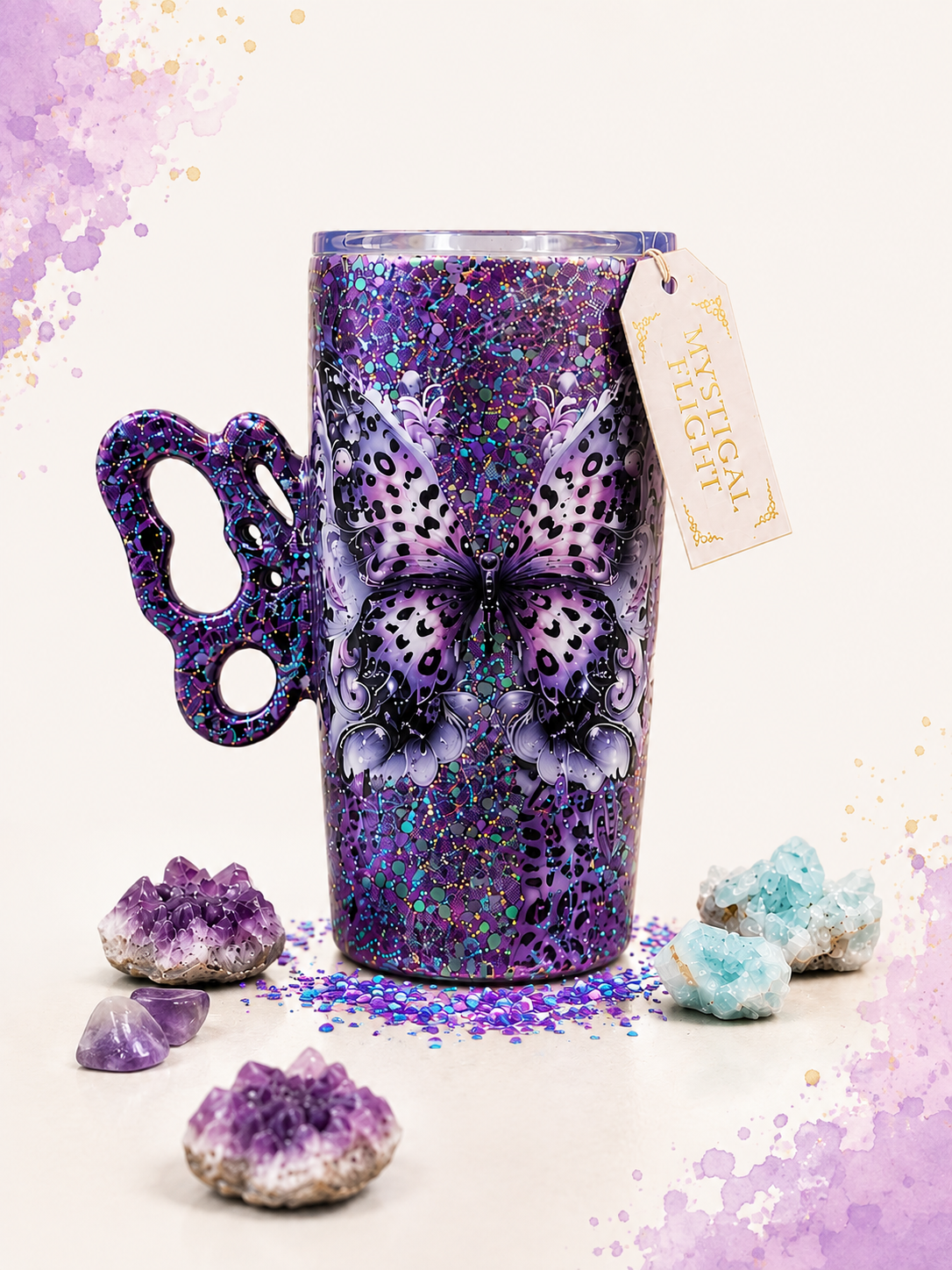 Papillon violet - Canette 3D