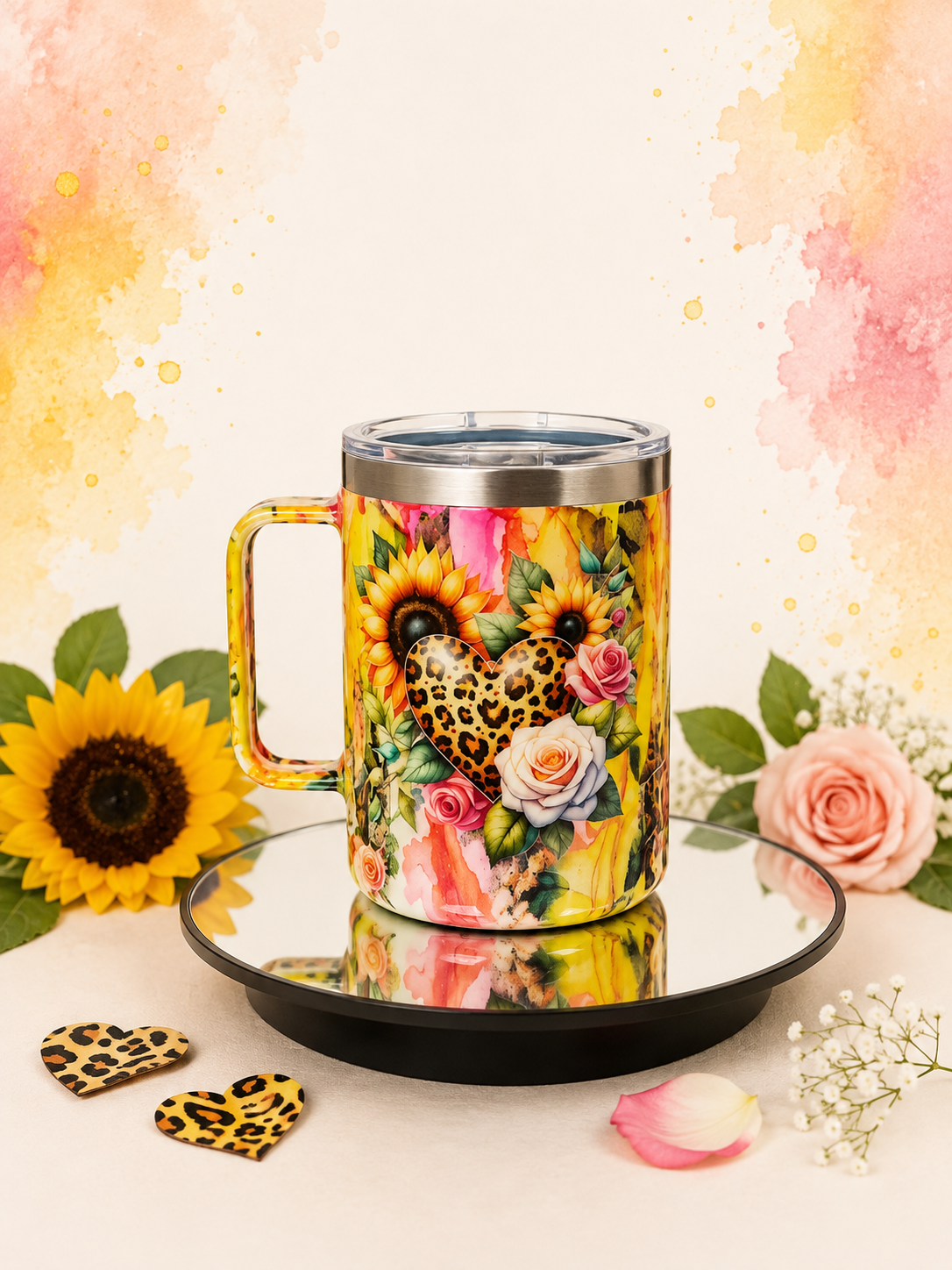 Coeur léopard - Mug café