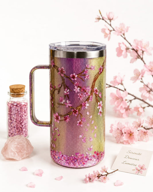 Fleurs de cerisier - tumbler poignée