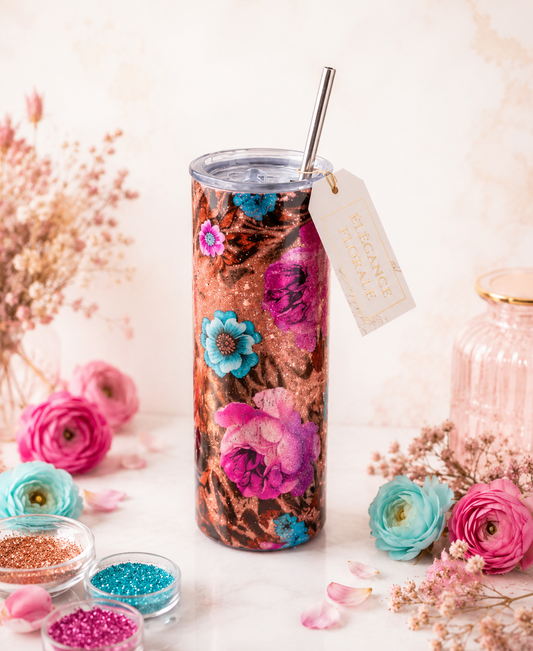 Fleurs foils paillettes- canette